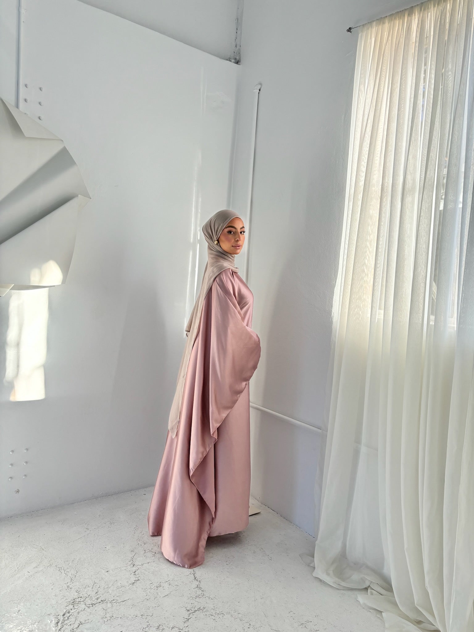 PLAIN Satin Butterfly Abaya