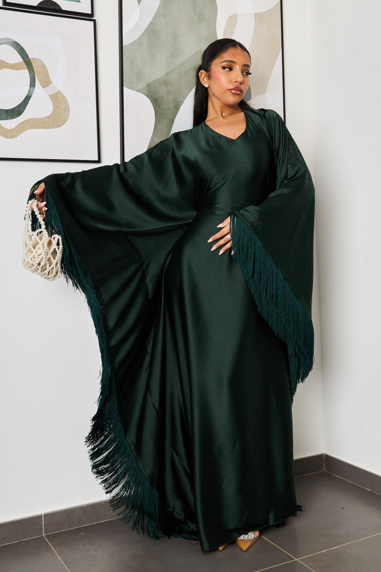 ROYAL SATIN BUTTERFLY ABAYA