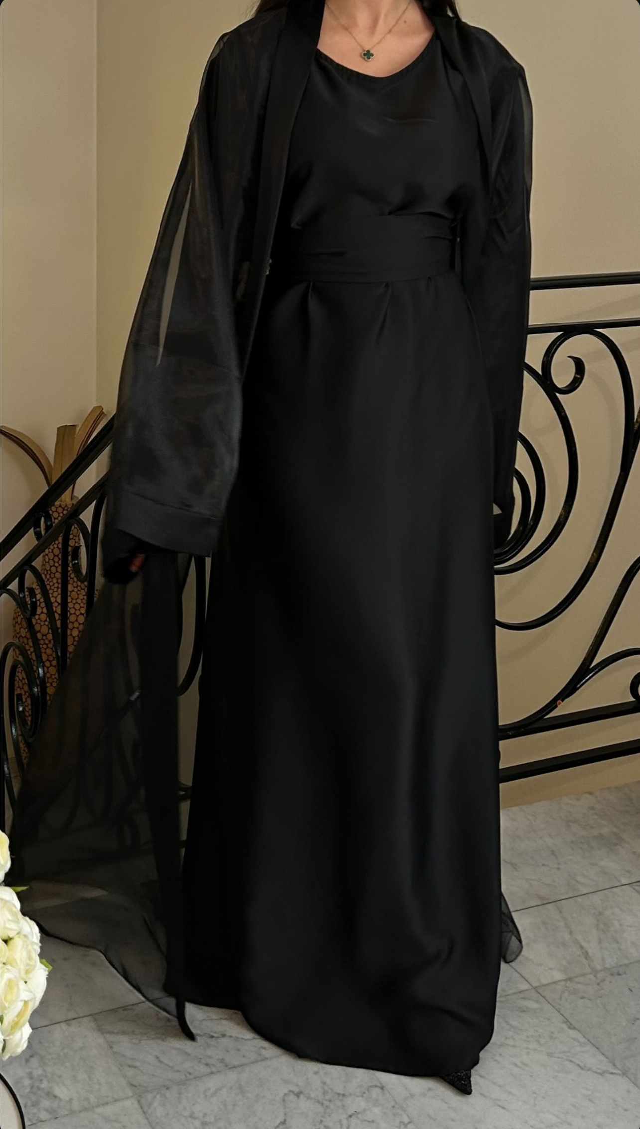 Sheer two piece abaya