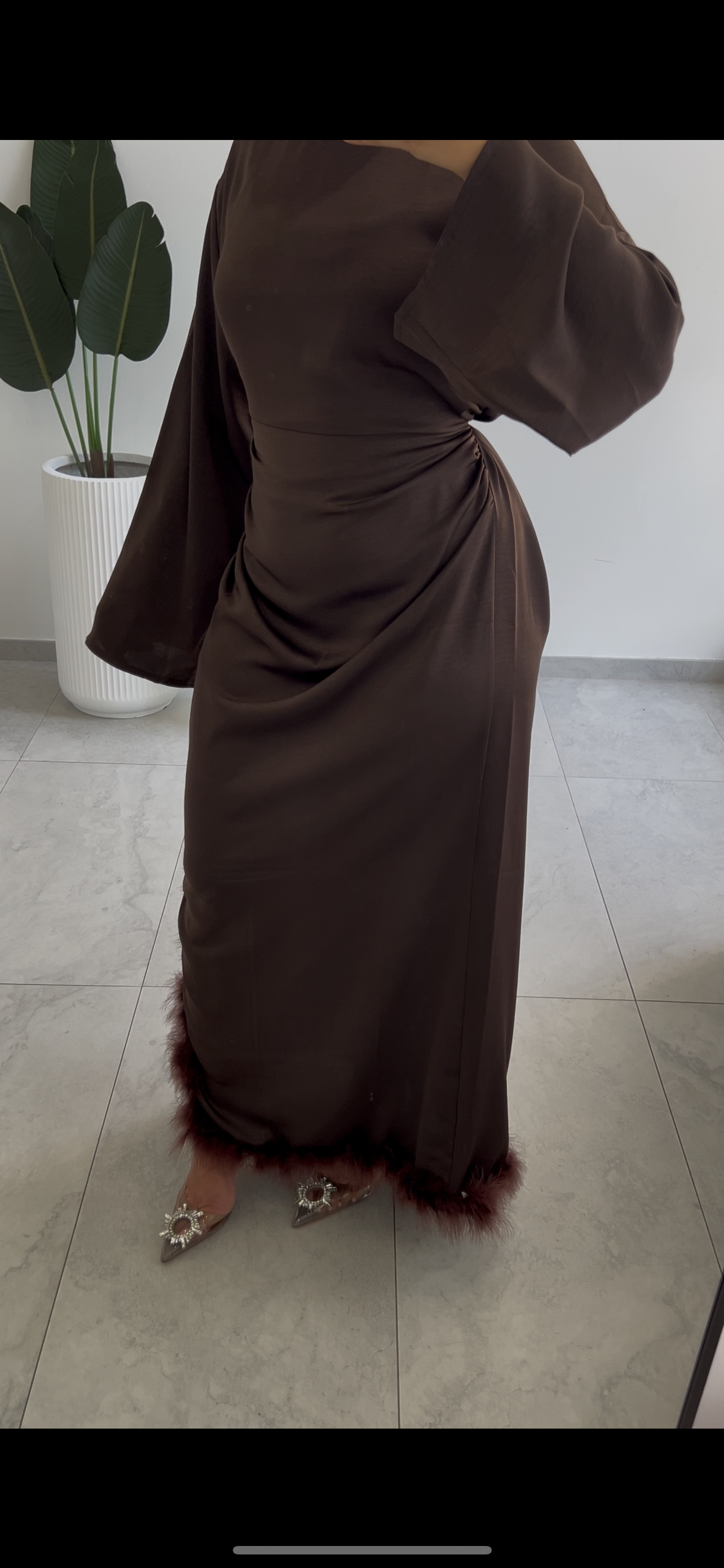 Foxy Fur Abaya Dress